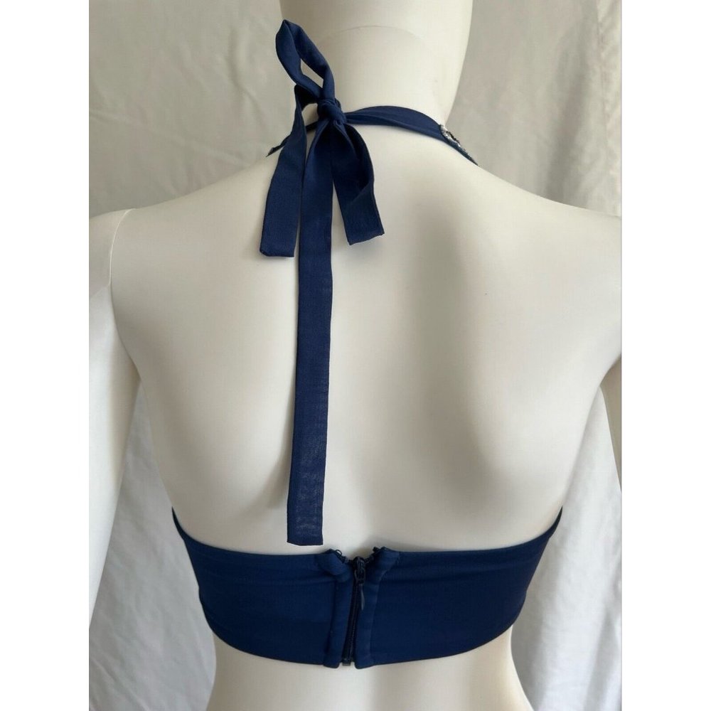 La Perla Women's Swimwear Bikini Navy Blue Only Bra Silk IT 40 - Picture 2 of 8